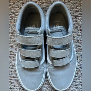 Velcro Vans - Lightly Used, Grey, 7.5